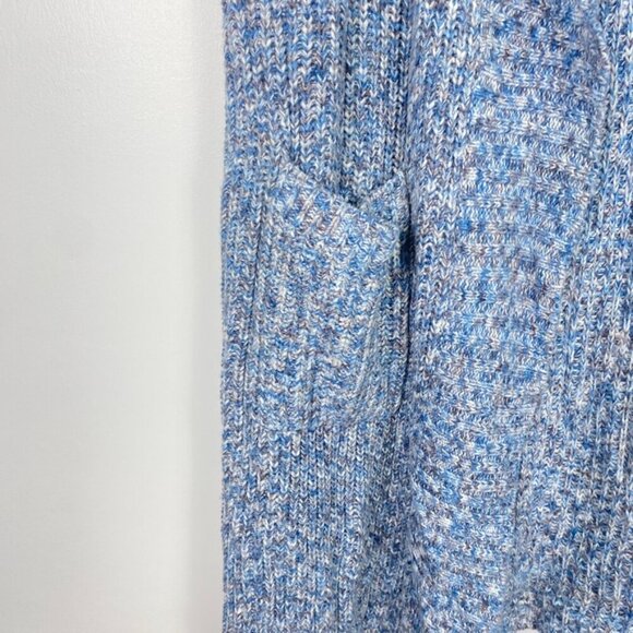 Cabi Blue Knit Long Duster Open Front Sleeveless Cardigan - Picture 3 of 13